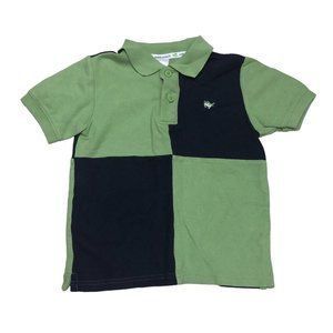 Janie and Jack Polo Shirt Colorblock Green Blue Frog